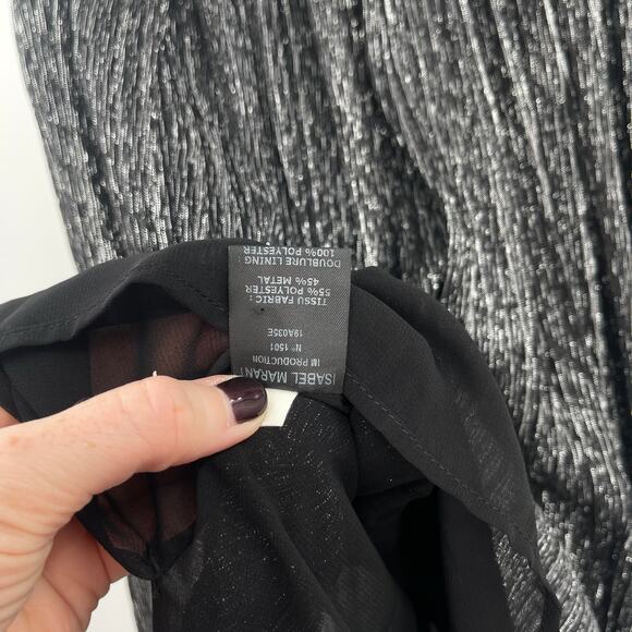 Isabel Marant Etoile‎ Beatrice Midi Skirt Gunmetal Grey Silver Black Metallic Sm - Picture 16 of 16